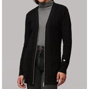 SOIA & KYO Brigida Knitted Ribbed Cardigan Size Small Black
